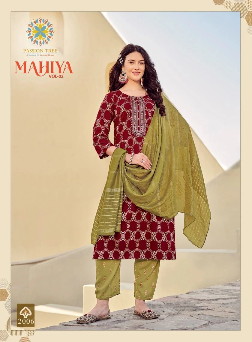 Passion Tree Mahiya Vol 2 Rayon Wholesale Readymade Salwar Suit Catalog — Wholesale Salwar Suits, MPA wholesale from Surat - Gallery Image 3